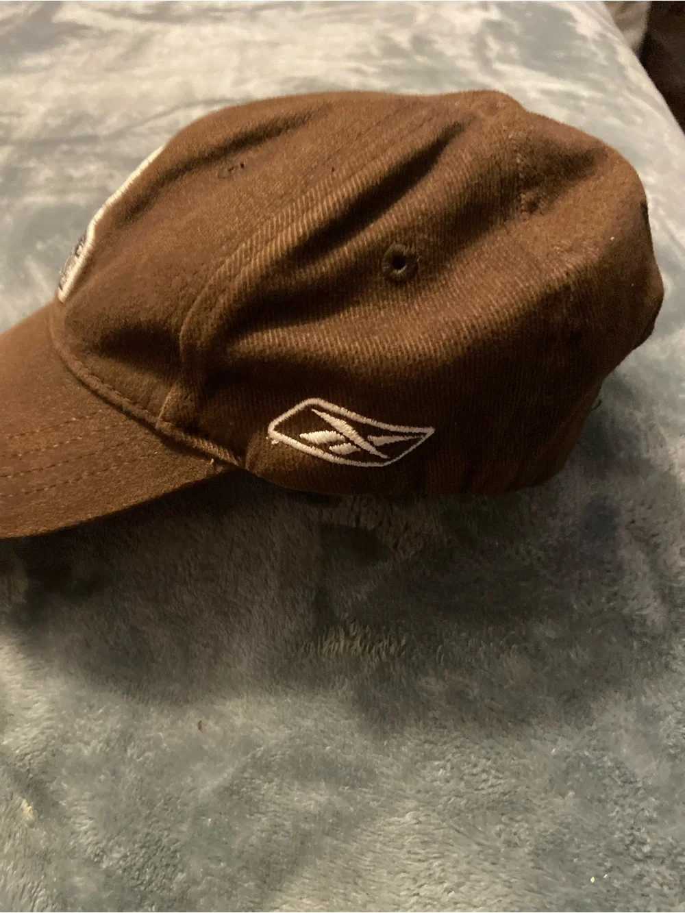 Reebok Brown Kids Baseball Cap with Orange Helmet Patch